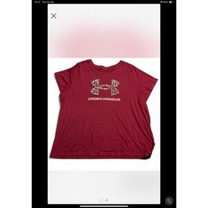 Under Armour Loose Fit Burgundy Crew Neck T-Shirt Size 2X Plus‎